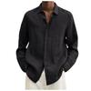Designer Spring Summer Men's Casual Cotton Linen Solid Color Long Sleeve Shirts Loose Shirts