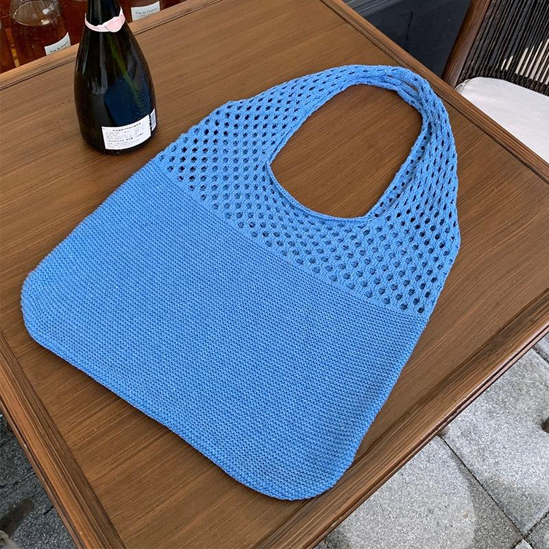 Tote Bag Knit Bag Mesh Hollowed Out Women's Shoulder Bag Woven Bag Handbag