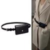 Detachable Waistband Waist Bag Flap PU Leather Coin Purse Waist Belt With Bag  Small Square Pouch