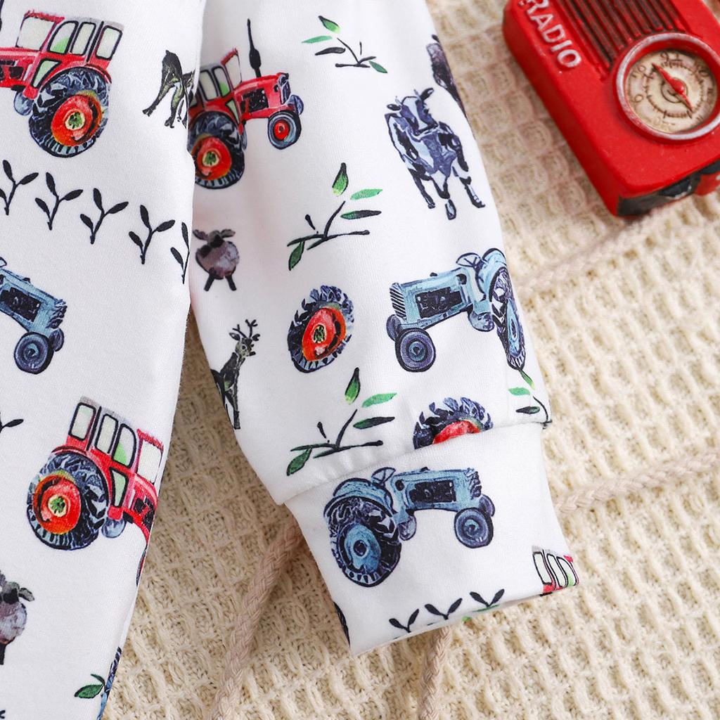 Комбинезон для новорожденного мальчика с длинными рукавами и принтом коровы