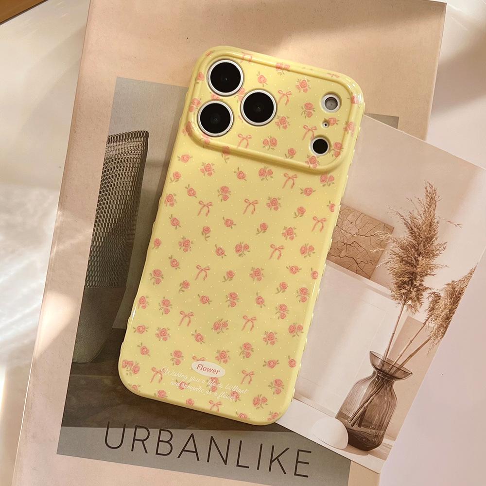 Макаронный цветочный бант чехол для мобильного телефона для iPhone17 love frame Apple 16 противоударный защитный чехол 15