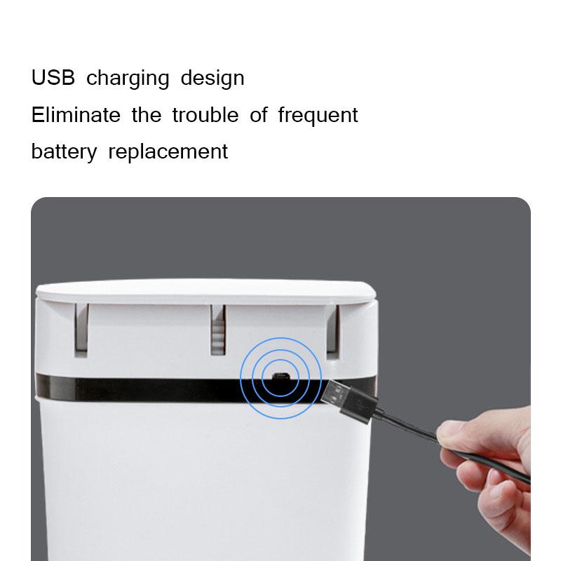 Intelligent Trash Can Home Waste Bin Induction Garbage Bucket Electric USB Charging Sensor Automatic For Kitchen Bathroom