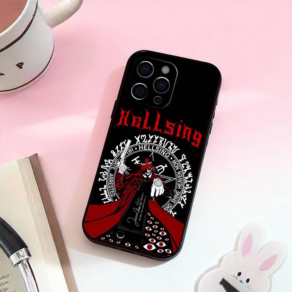 Аниме H-hellsing S Чехол для телефона для iPhone 17,16,15,14,13,12,11 Plus,Pro Max,Мягкий силиконовый черный чехол