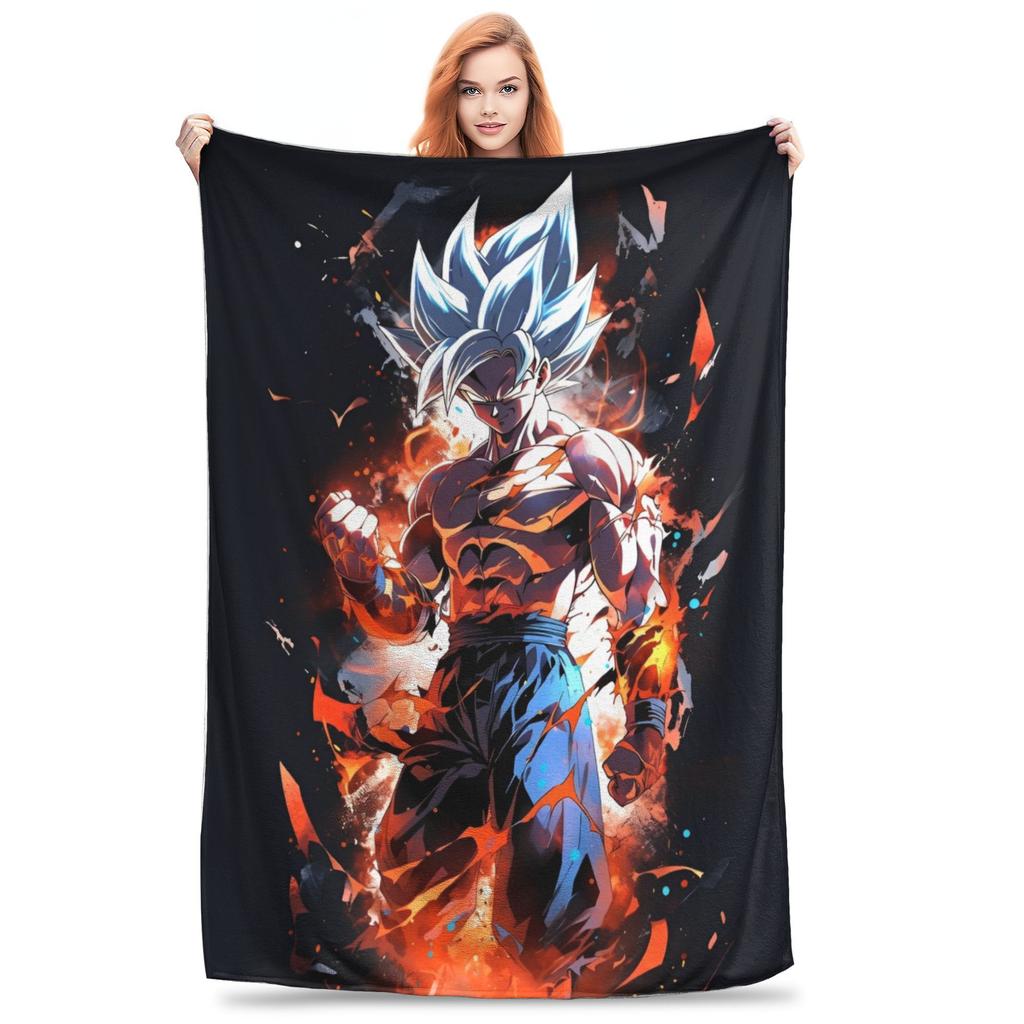 Dragon Ball Z фланелевые пледы японское мультяшное одеяло для постельного белья автомобильное супер теплое покрывало