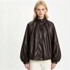 Womens Faux Leather Pilot Jacket Loose Fit Casual Street Style Fall 2026