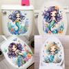 Cartoon Ocean Toilet Stickers Self-adhesive Paintings Removable Coral Wall Stickers For Restroom Refrigerators
