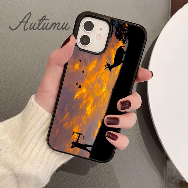 Чехол для телефона «Охота на оленей и закат» для iPhone 11 12 13 14 Pro Max mini X XR XS SE 2020 6S 7 8 Plus Samsung Galaxy S21 S22