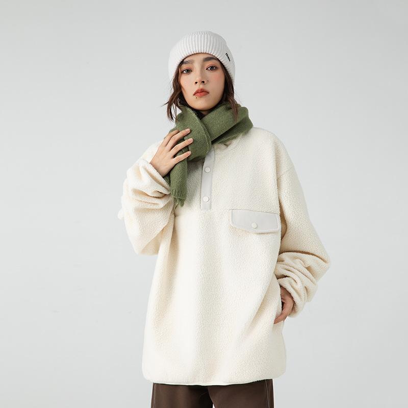 Мужская новая зимняя стильная японская уличная повседневная пара из вулканического бархата, модный брендовый свободный утолщенный теплый топ для мужчин