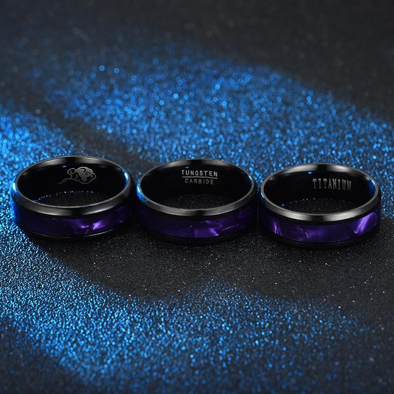 New Titanium Steel Ring Men's Classic Black Stainless Steel Couple Ring