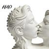 Элегантные скульптуры 3D-печатная скульптура целующейся пары, Белая современная арт-статуэтка, Сентиментальный подарок на годовщину, для гостиной, спальни, Минималистичная