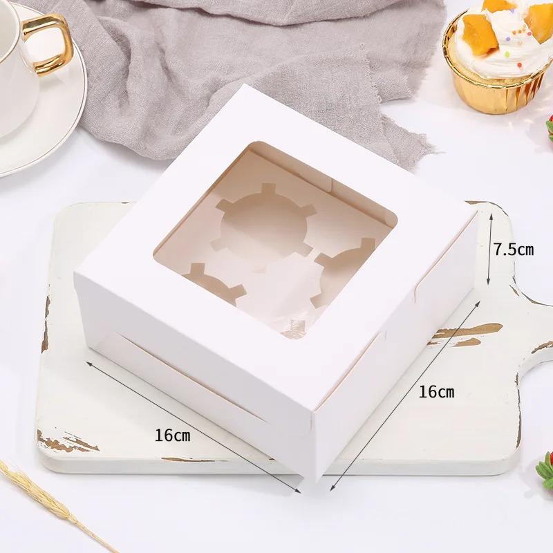 Cupcake Boxes with Inserts Cake Boxes with Clear Window Cake Holder Cupcake Carrier 2/4/6 Holes Muffin Boxes for Holidays