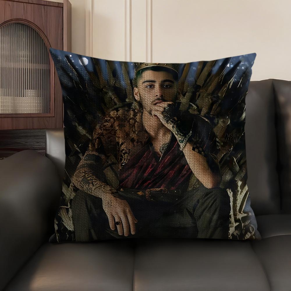 ZZayn MMalik Singer Cushion Cover Natural Linen Organic Fabric DoubleSided Printing Sofa Home Decor Gift Pillow Case