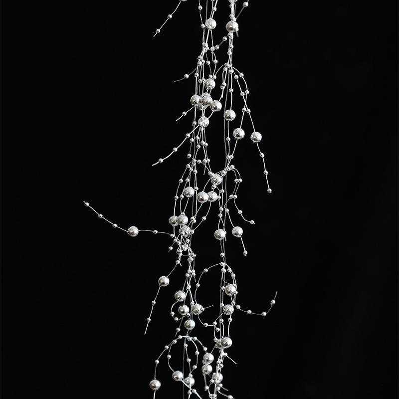 Pearl Chain Bead String Icicle Pendant for Christmas Tree Ornaments and Wreaths