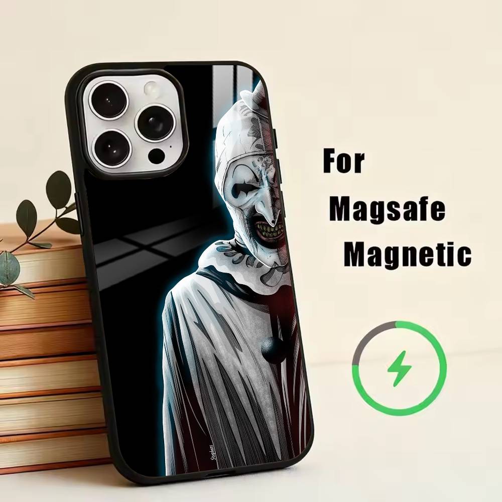 Gothic-Terrifier-Art the Clown Phone Case For iPhone17,16,15,14,13,12,11 Plus,Pro Magnetic For Magsafe Wireless Charging