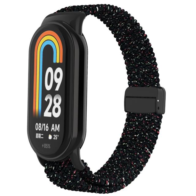 Плетеный ремешок для Xiaomi Mi Band 8, эластичная нейлоновая петля Solo, регулируемый ремешок для часов, браслет с магнитной пряжкой для Miband 8, NFC