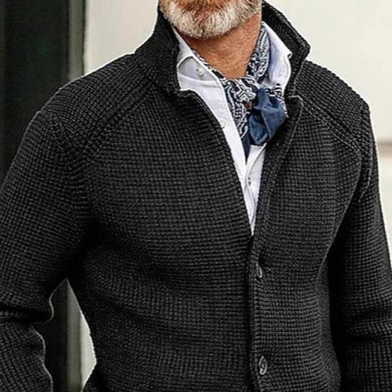 Мужское вязаное пальто с лацканами, длинными рукавами, свободного кроя, вязаная куртка с карманами, мягкая текстура, повседневное, однотонное