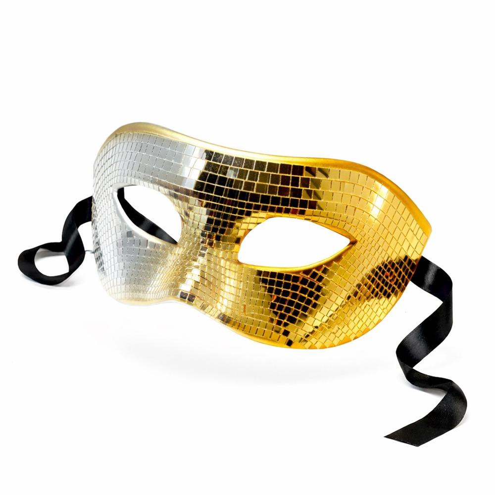 Fashion Bright Ball Glitter Face Mask Mirror Eye Covers Party Props Eye Mask Silver Masquerade Ball Mask Halloween