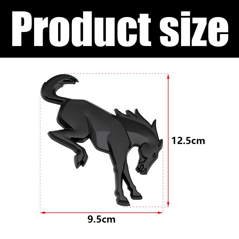 HFVS5 2Pcs For Ford Bronco Logo New ABS 3D Car Horse Stickers Hot Exterior Modification Tailgate Leaf Board Letters Animal Parts Badge