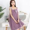 1pc Wearable Bath Towel Absorbent Quick Drying Bathrobe With Pockets Bow Decor Bath Wrap Towel Bathroom Supplies