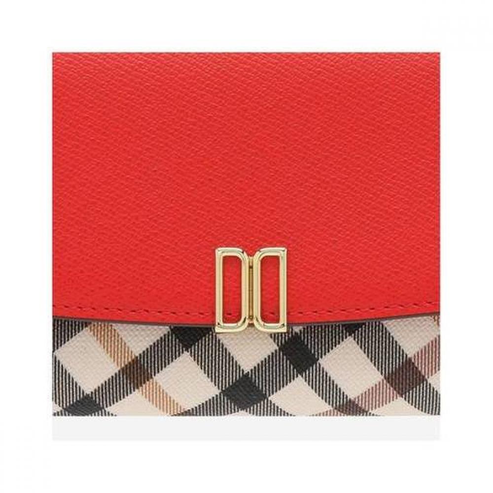 Daks Red Check Color Block Tri Fold Wallet Dcwa9f403