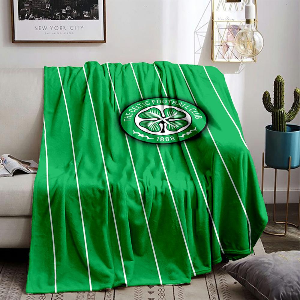Celtic Football Club Green Stripe Flannel blanket for bedroom, living room, sofa, and nap