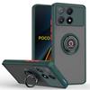 Магнитный чехол для телефона POCO X6 M6 X5 M4 M3 Pro X3 NFC M5S M5 матовый чехол-подставка с кольцом для POCO F6 F5 X4 Pro F4 GT F3 чехол