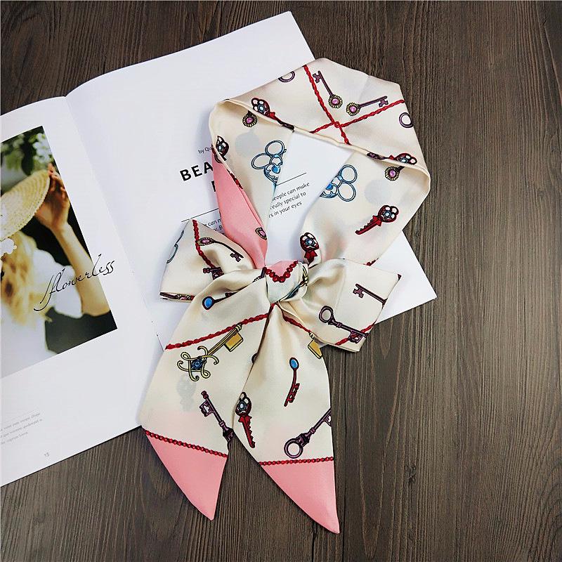 Small Scarf Women'S Long Style Spring And Autumn Double-Sided Decoration Versatile Winter Small Scarf Professional Scarf Long Scarf Accessory