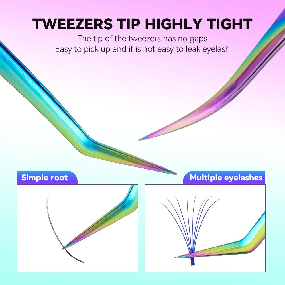 Professional Eyelash Extension Tweezers Set XC01-XC08 Precision Lash Tweezers for Volume Classic Lashes Stainless Steel Beauty Tool