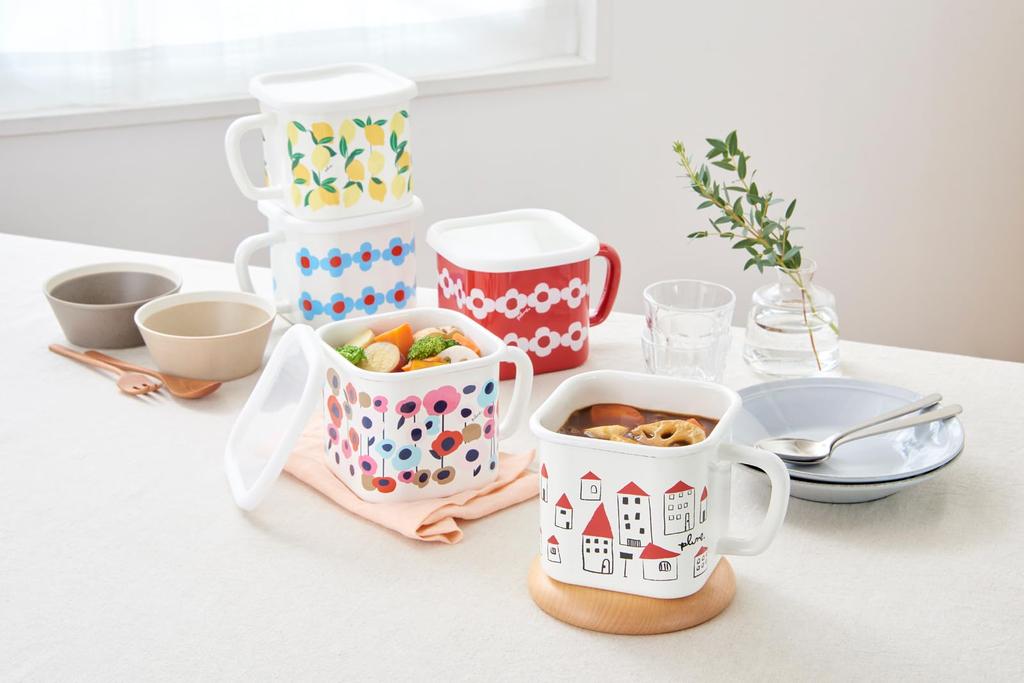 Эмалевая мульти-квадратная кастрюля Toyoro Plune с разноцветным котом, размер D14, приблизительный. Ш17.8 Н11.8 YJ-817