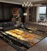 Luxury Abstract Living Room Carpets Golden Decoration Home Sofa Large Area Rugs Bedroom Bedside Tatami Soft Non-slip Floor Mat