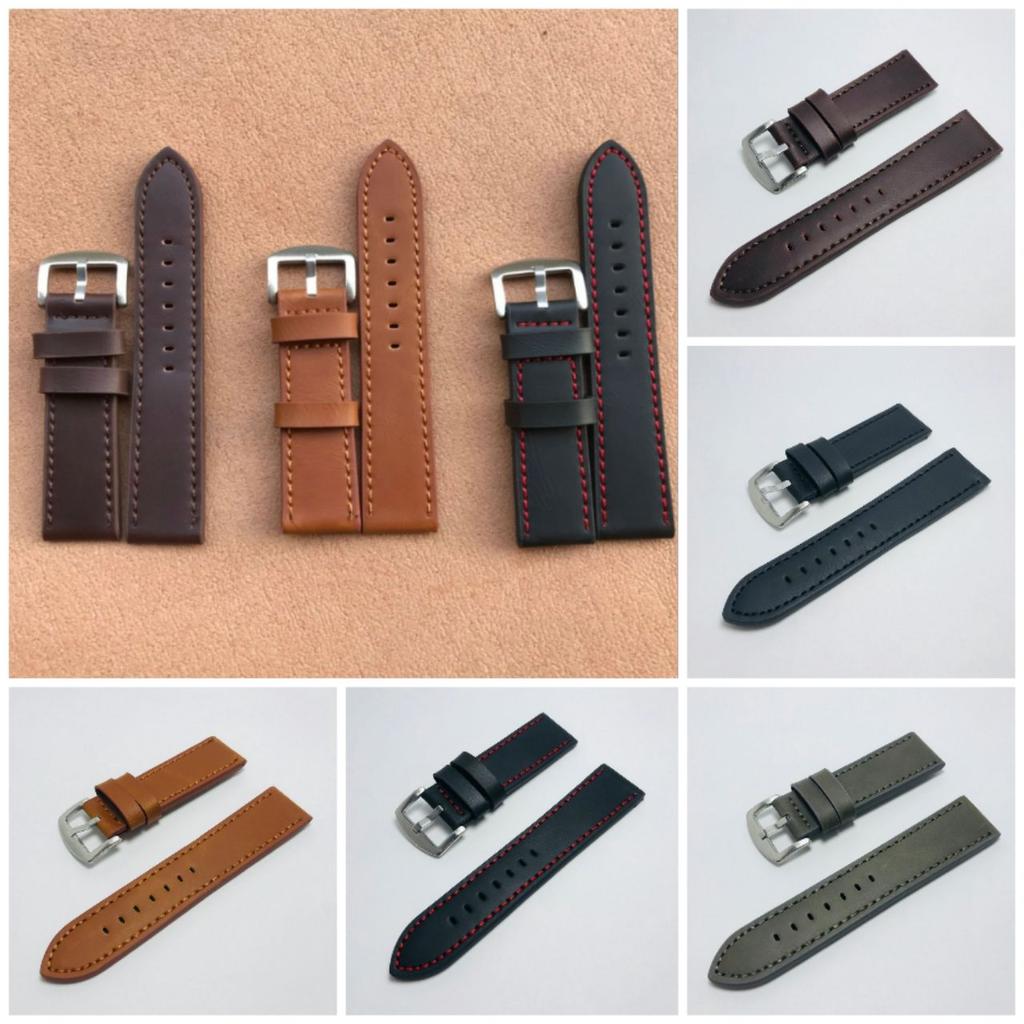 Universal Leather Watch Belt Watch Srtap Writst Watch Band Durable Oil Wax Cowhide 18/20/22/24mm