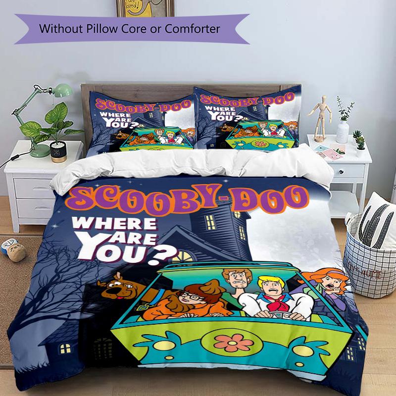 Scoobydoo Mystery Night Print 3Pcs Bedding Setduvet Cover With 2 Bedropillowcase Home Birthday Gift