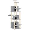 171601 vidaXL Cat Tree with Sisal Scratching Posts Light Grey 180 Cm