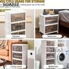 Складные пластиковые шкафчики для хранения на колесах в современном стиле, пылезащитные коробки для обуви из полипропилена с магнитной присоской, напольное крепление, органайзер для спальни