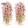 Easy-care Artificial Flowers 2 Pcs Hanging Petunia UV Resistant Faux Year-round Decorations Reusable Simulated Petunias for Outdoors Festive