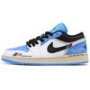 Air Jordan 1 Нескользящие Низкие Винтажные Баскетбольные Кроссовки Мужские Черно-Бело-Синие 553558-041(Команда57-)