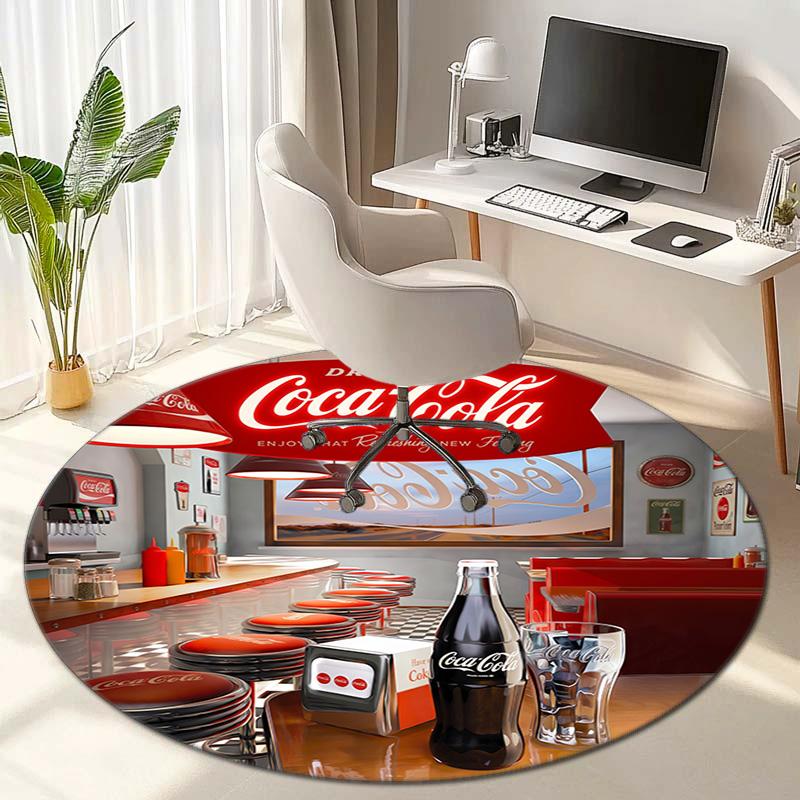 Christmas Gift Halloween Theme Bear Truck Coca Cola Round Carpet Soft Home Decoration Corridor Table and Chair Anti slip Outdoor Floor Mat Carpet H25