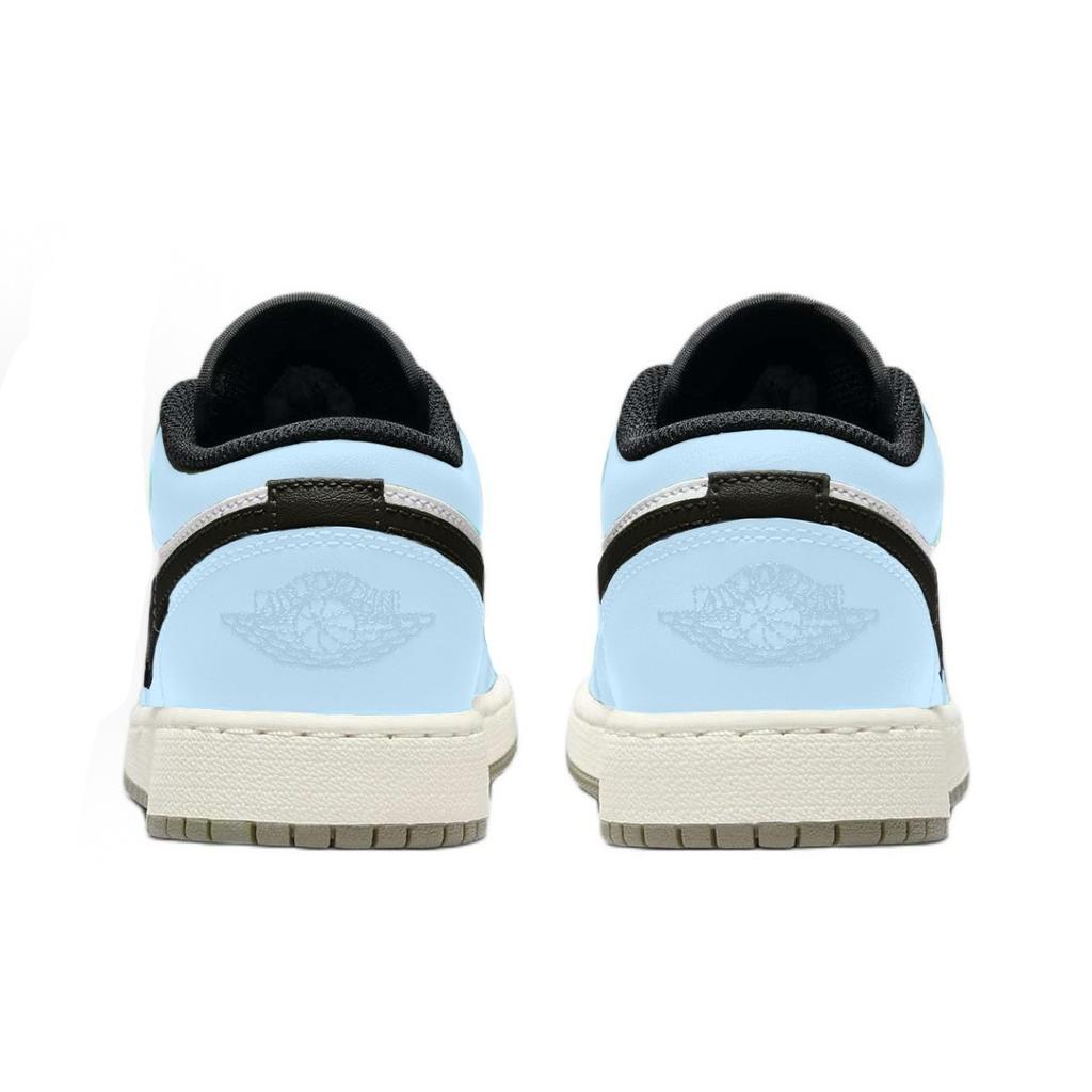 Jordan Air Jordan 1 Sea Salt Blue Кожаные износостойкие низкие баскетбольные кроссовки унисекс Синие 553558-092(Команда1119-)