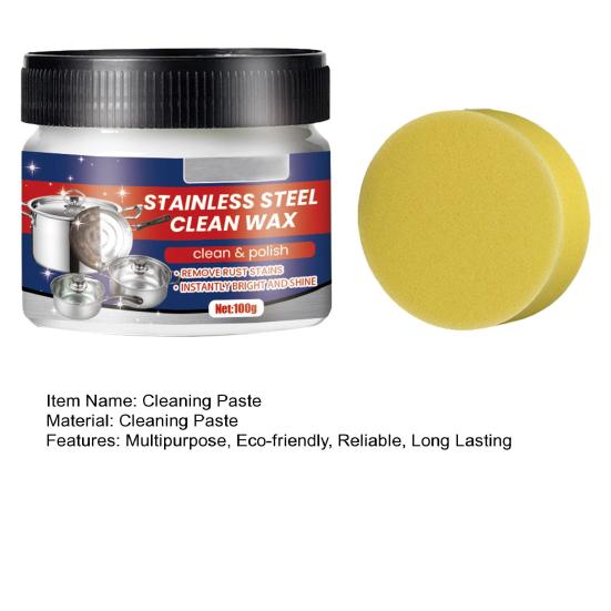 Паста для чистки стали с губкой Экологичная Надежная глубокая очистка Мощная очистка посуды