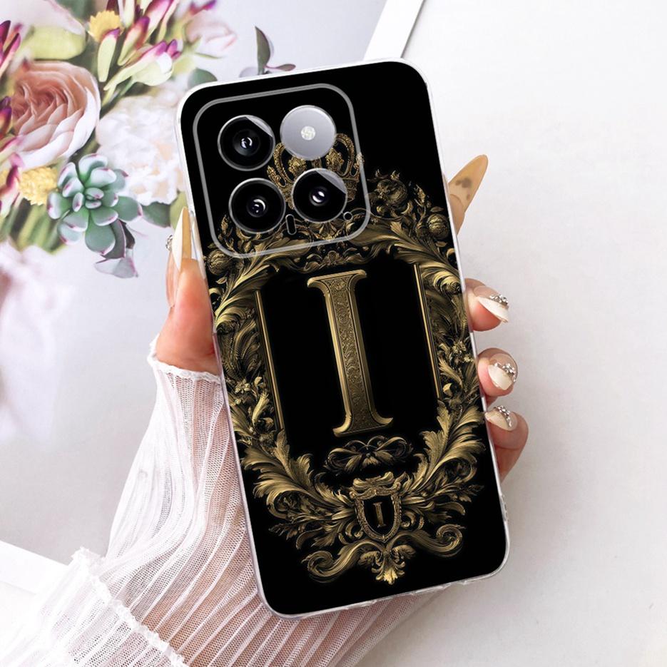 Чехол для Xiaomi Mi 14 Pro Милая Корона Буквы Прозрачный Силикон Мягкий Тонкий Чехол для Телефона Для Xiaomi 14 Pro Mi14 Pro 5G Чехлы Сумки