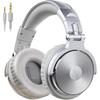 OneOdio Pro10 Проводные студийные наушники Совместимы с DJ Односторонний мониторинг Усиленные басы Серебристые