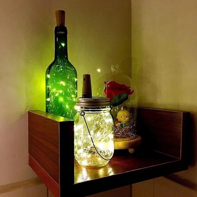 LED Night Elf Copper String Light Cork Shaped Wine Bottle Light Romantic Valentine's Day Party Decoration