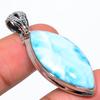 Подвеска из стерлингового серебра 925 пробы с драгоценным камнем Natural Republic Larimar 1,77 дюйма N3m44