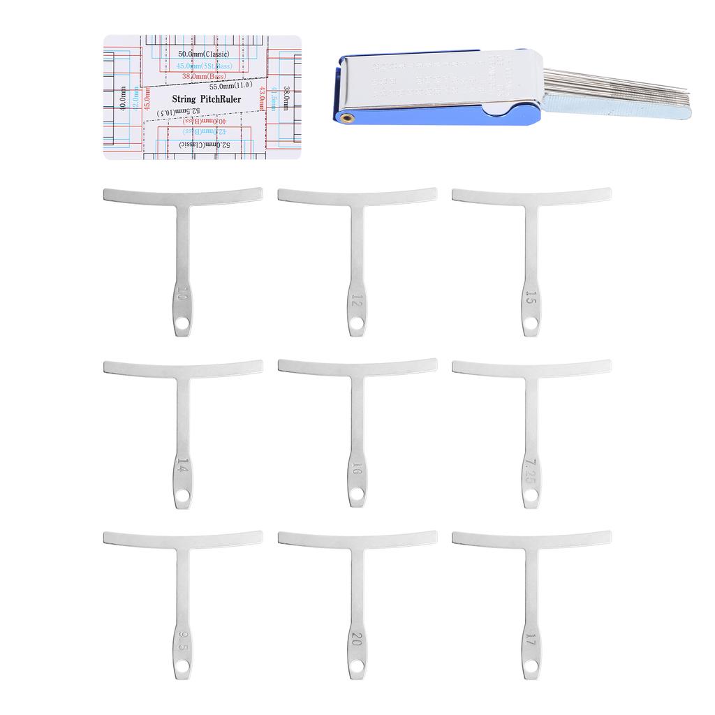 Luthier Tools Radius Gauge String Gauge Ruler Measuring Tool for Guitar Bass Repairing Maintenance