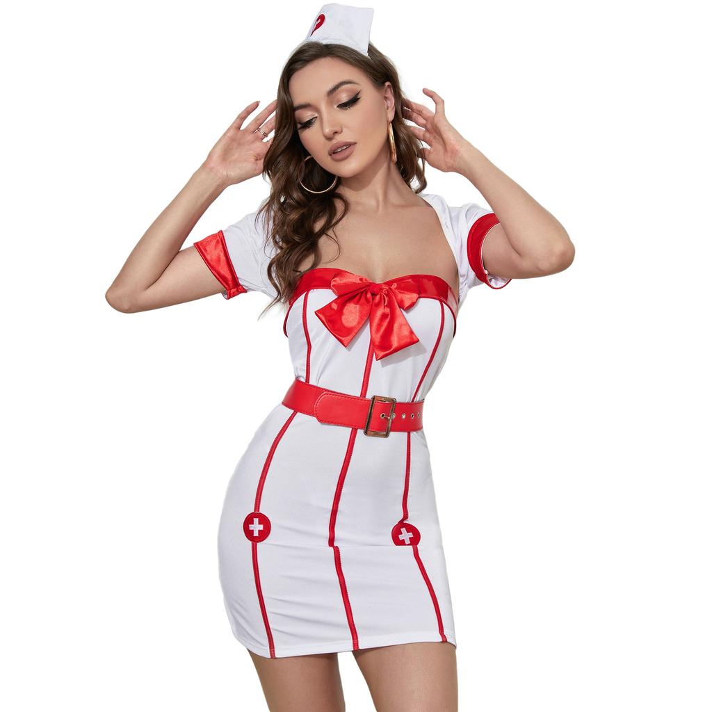 Cosplay Nurse Outfit, European and American Women's Sexy Nurse Uniform Cos Erotic Underwear, Game Uniform