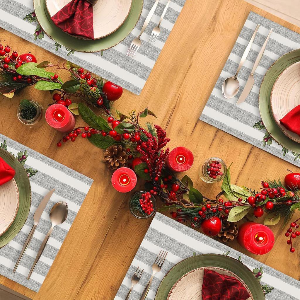 Рождественские подставки под тарелки Мультяшные Вечеринка Изоляция Обеденный стол Рождественская атмосфера Подставки под тарелки