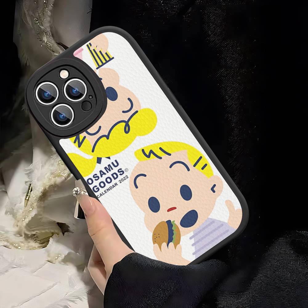 Кавайи O-OSAMU-G-GOODS Милый чехол для телефона для iPhone 16 15 14 13 12 11 Pro Max Plus Мягкий кожаный чехол