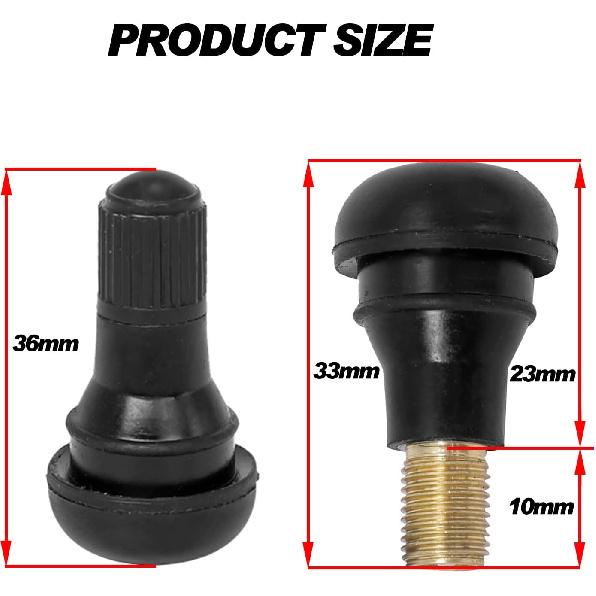 BLACKHORSE-RACING 25 Pack TR412 Rubber Tire Snap-In Short Valve Stem ATV Lawn Mower Garden Tractor Plug Stem For Tubeless 0.453” 11.5Mm Rim Holes