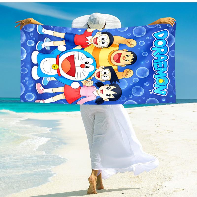 1pc Doraemon Adventure Begins beach towel,quick drying absorbent beach towel,outdoor sports swimming beach towel,Soft and comfortable Y7283