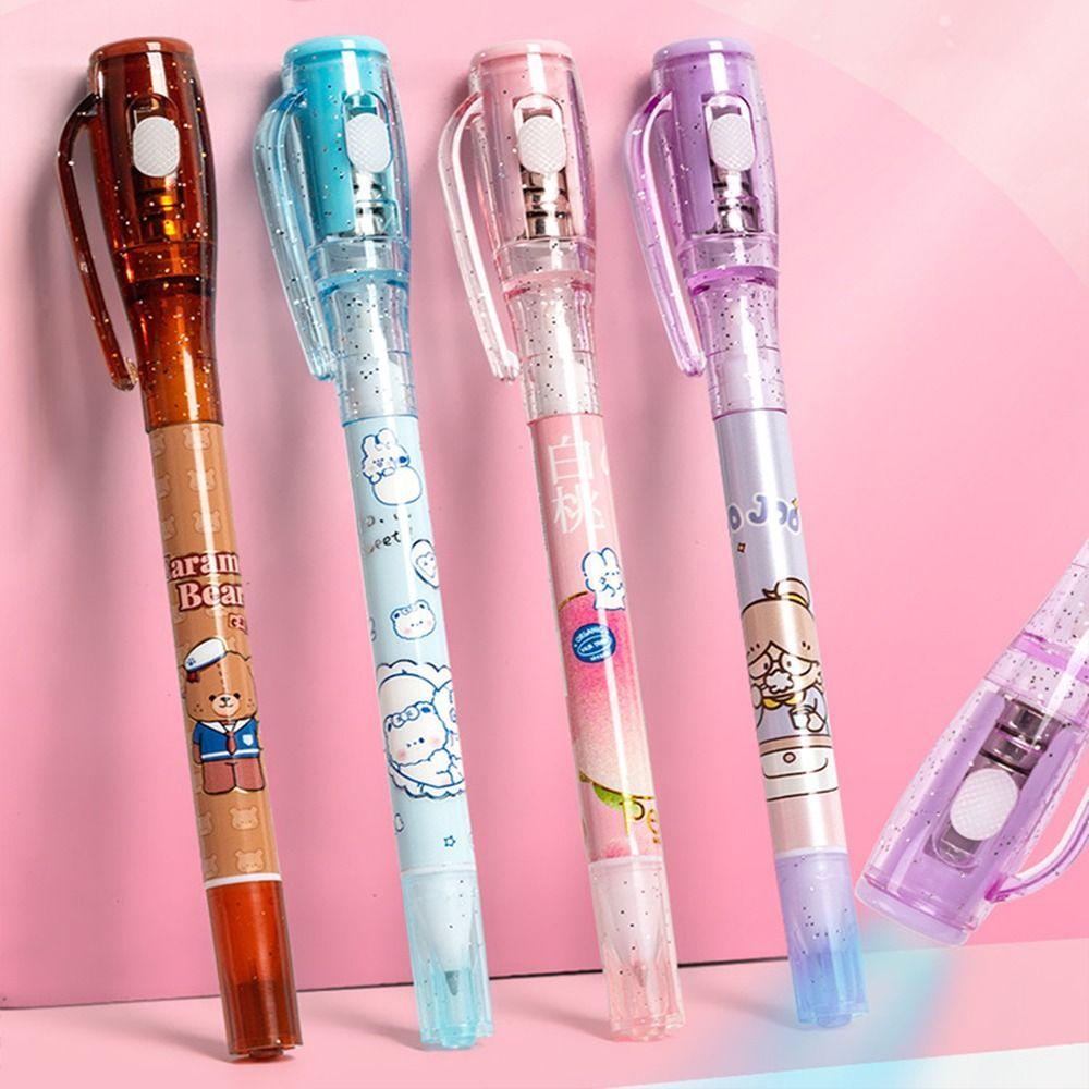 Led UV Lamp Cute Invisible Marker Mysteriously Disappearing Secret Message Pen  Memo Pen